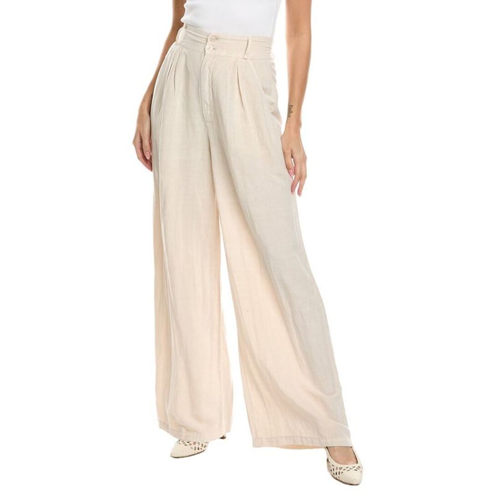Young Fabulous & Broke Womens  Hope Linen-Blend Trouser, Beige